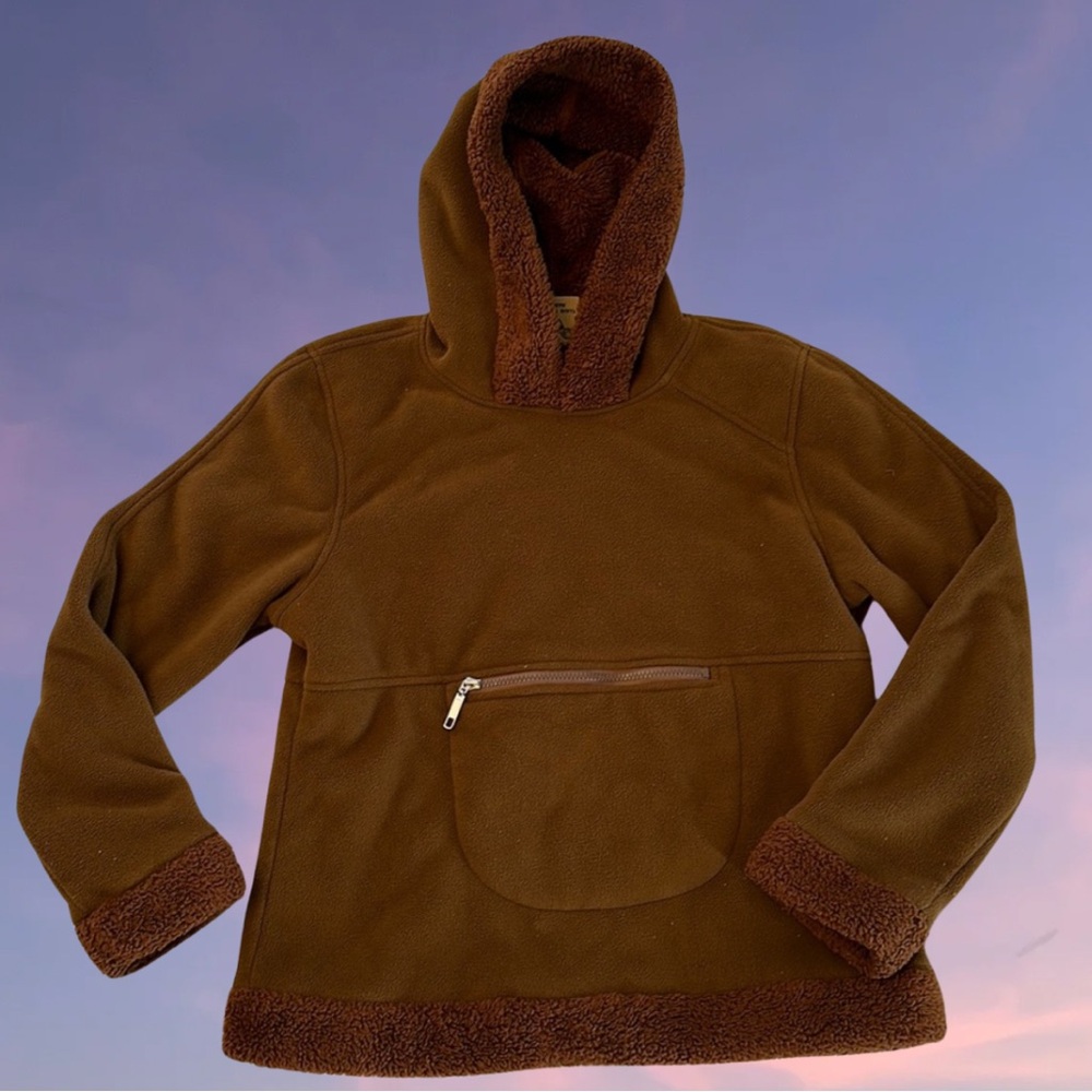 Brown Wooly Bully Hooded Fleece Pullover Size M